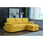 Lucca 84-Zoll umwandelbares Schlafsofa mit Recamiere und Stauraum – 84B x 54T x 35H