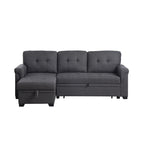 Lucca 84-Zoll umwandelbares Schlafsofa mit Recamiere und Stauraum – 84B x 54T x 35H
