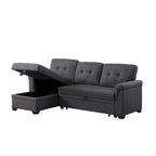 Lucca 84-Zoll umwandelbares Schlafsofa mit Recamiere und Stauraum – 84B x 54T x 35H