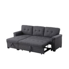Lucca 84-Zoll umwandelbares Schlafsofa mit Recamiere und Stauraum – 84B x 54T x 35H