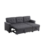 Lucca 84-Zoll umwandelbares Schlafsofa mit Recamiere und Stauraum – 84B x 54T x 35H