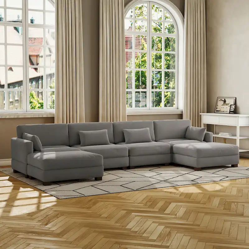 Modulares Sektionalsofa aus Cordstoff für das Wohnzimmer