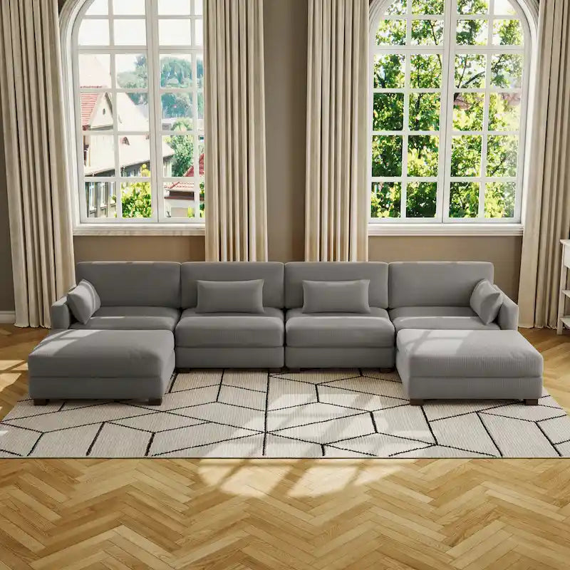Modulares Sektionalsofa aus Cordstoff für das Wohnzimmer