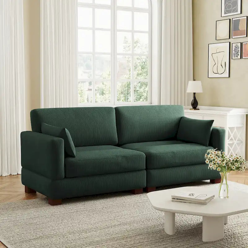 Modulares Sektionalsofa aus Cordstoff für das Wohnzimmer