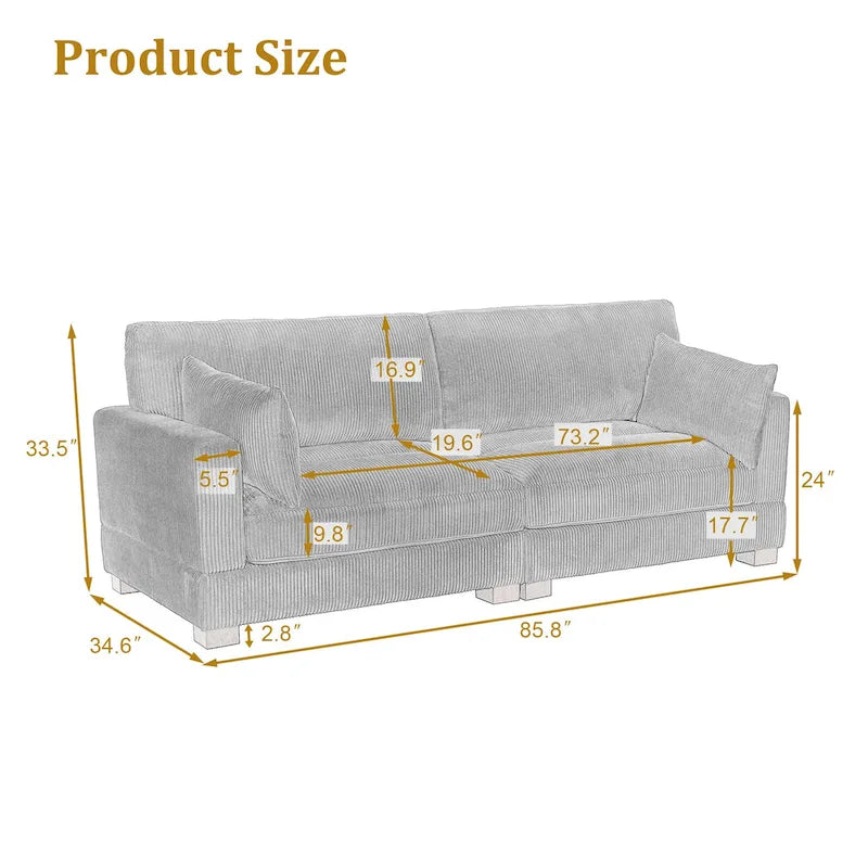 Modulares Sektionalsofa aus Cordstoff für das Wohnzimmer