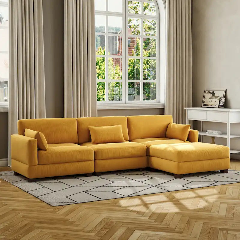 Modulares Sektionalsofa aus Cordstoff für das Wohnzimmer