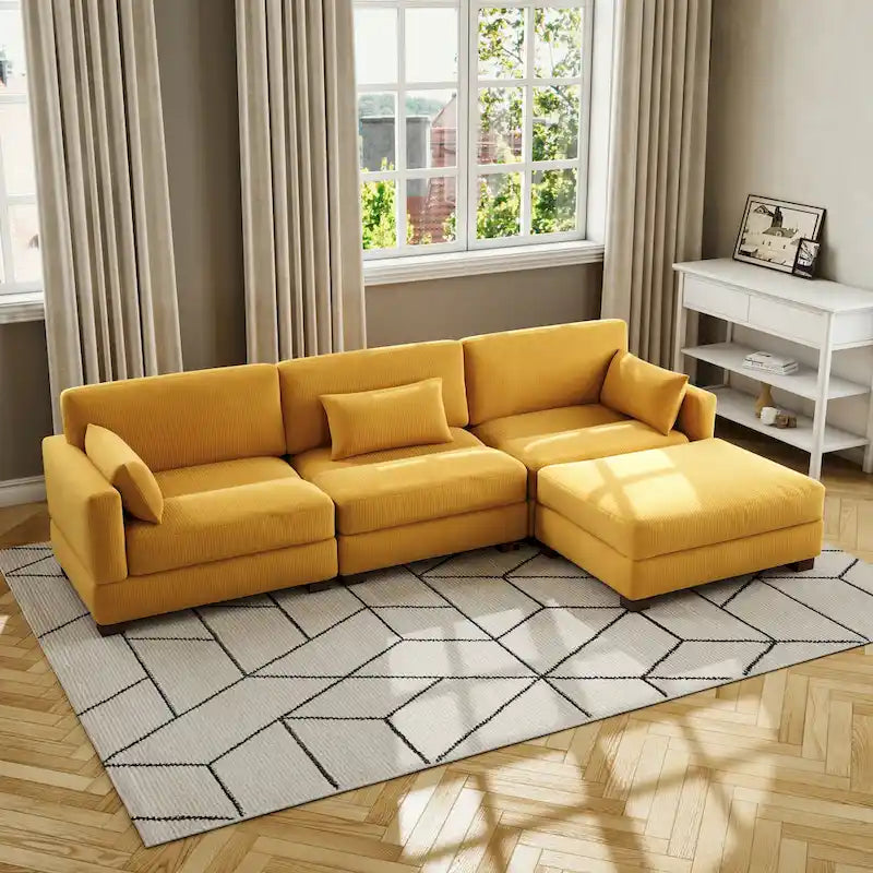 Modulares Sektionalsofa aus Cordstoff für das Wohnzimmer