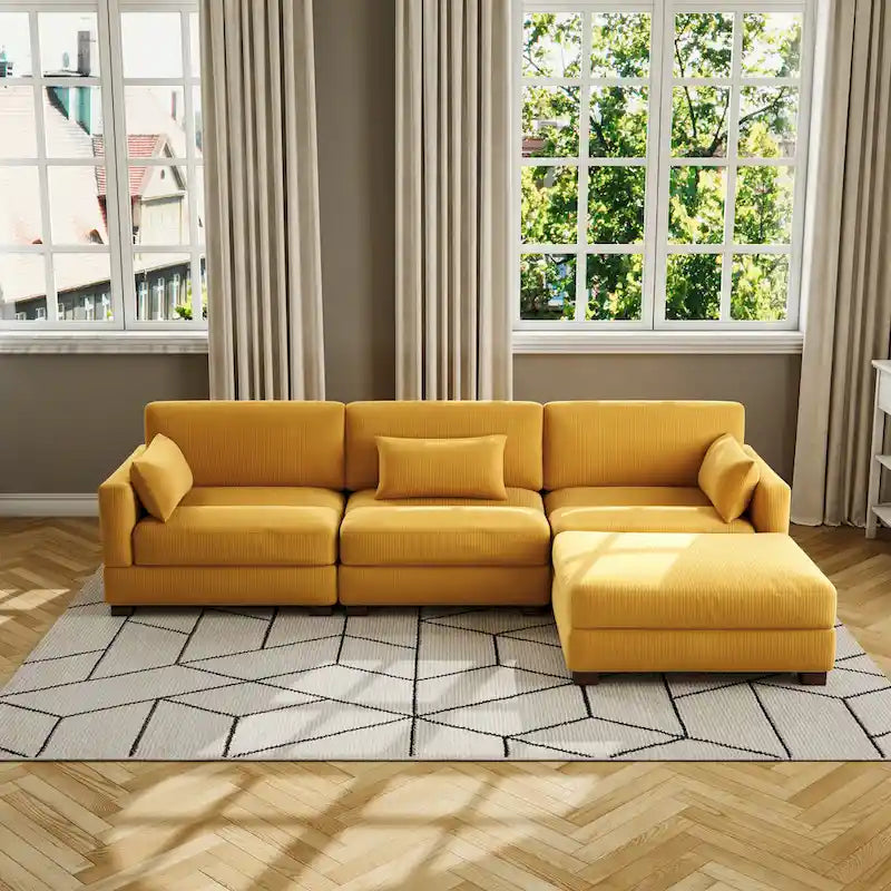 Modulares Sektionalsofa aus Cordstoff für das Wohnzimmer