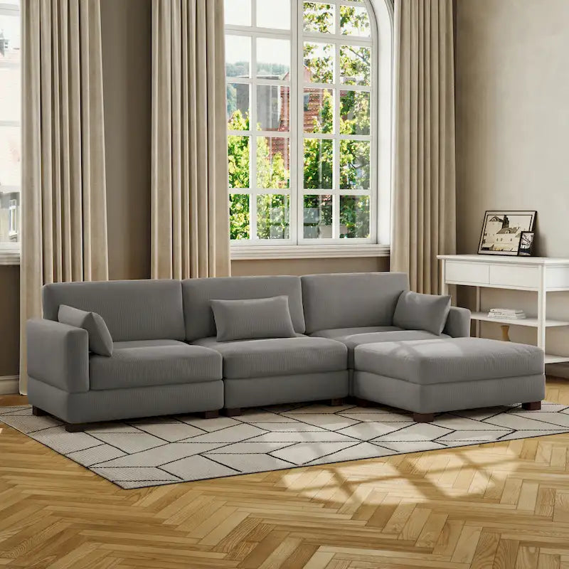 Modulares Sektionalsofa aus Cordstoff für das Wohnzimmer
