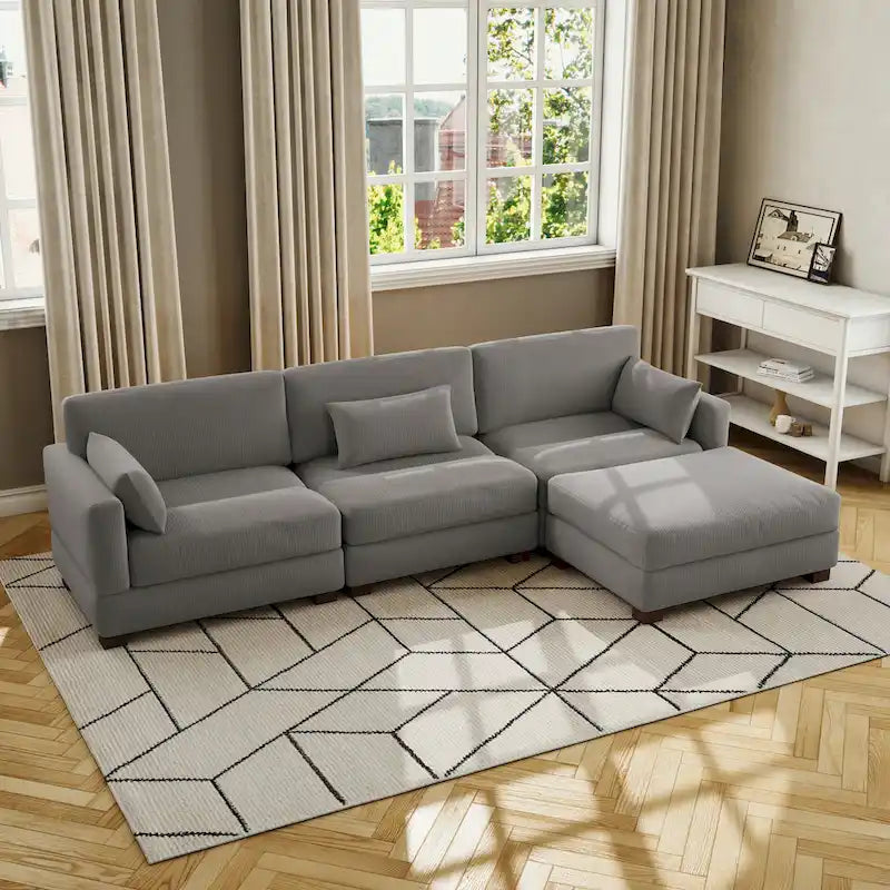 Modulares Sektionalsofa aus Cordstoff für das Wohnzimmer