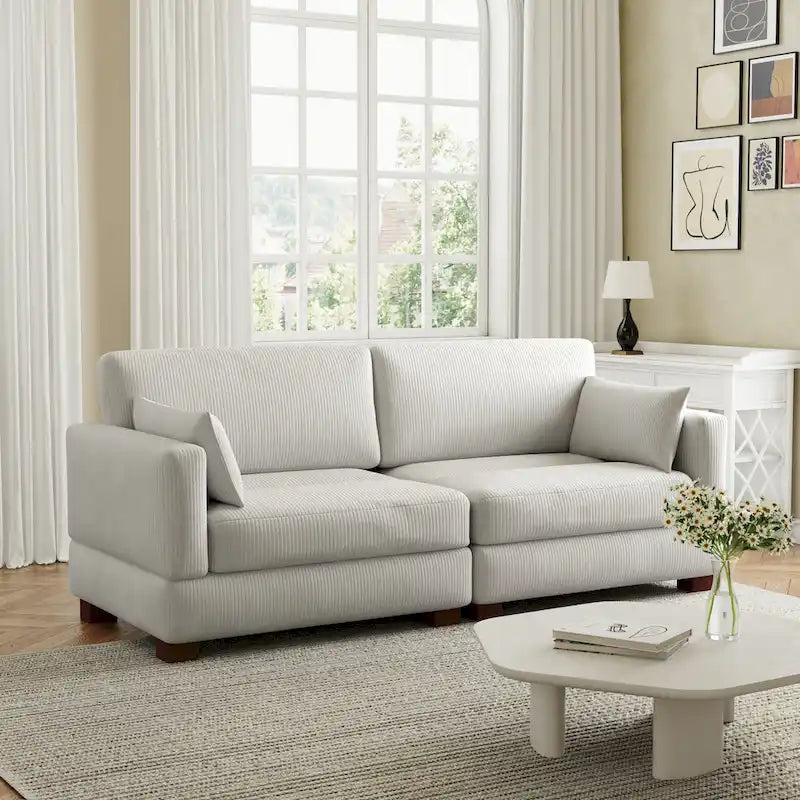 Modulares Sektionalsofa aus Cordstoff für das Wohnzimmer
