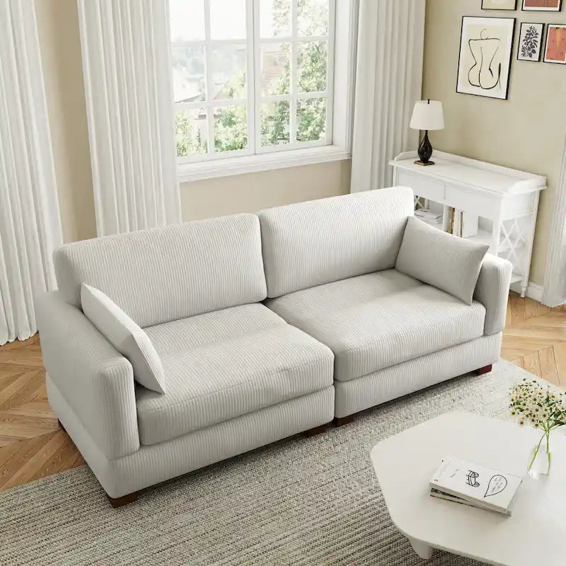 Modulares Sektionalsofa aus Cordstoff für das Wohnzimmer