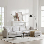 119*55 Übergroßes Sektionalsofa, Luxuriöses L-förmiges Sofa-Set mit 2 kostenlosen Kissen, 5-Sitzer Chenille-Innenmöbel mit Chaiselongue