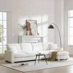 119*55 Übergroßes Sektionalsofa, Luxuriöses L-förmiges Sofa-Set mit 2 kostenlosen Kissen, 5-Sitzer Chenille-Innenmöbel mit Chaiselongue