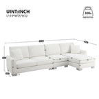 119*55 Übergroßes Sektionalsofa, Luxuriöses L-förmiges Sofa-Set mit 2 kostenlosen Kissen, 5-Sitzer Chenille-Innenmöbel mit Chaiselongue