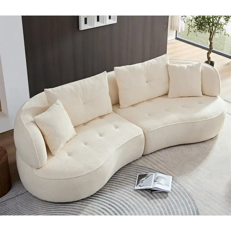 Schnittsofa mit abnehmbaren Kissen, strapazierfähiger Stoff, Massivholzrahmen
