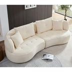 Schnittsofa mit abnehmbaren Kissen, strapazierfähiger Stoff, Massivholzrahmen