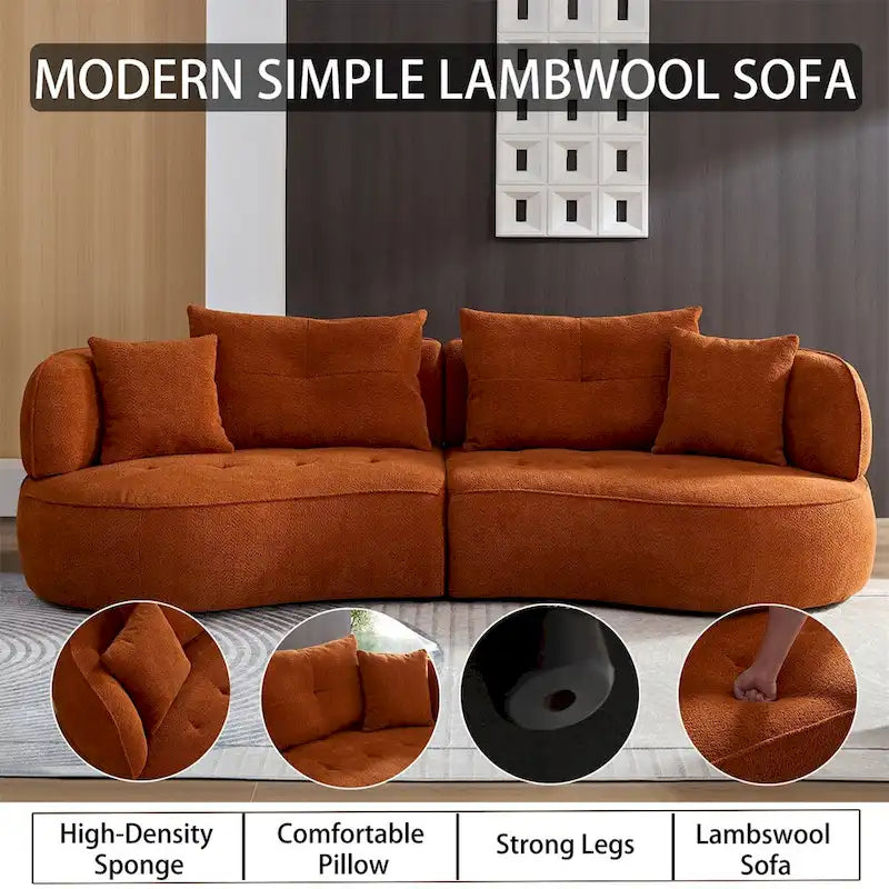 Schnittsofa mit abnehmbaren Kissen, strapazierfähiger Stoff, Massivholzrahmen