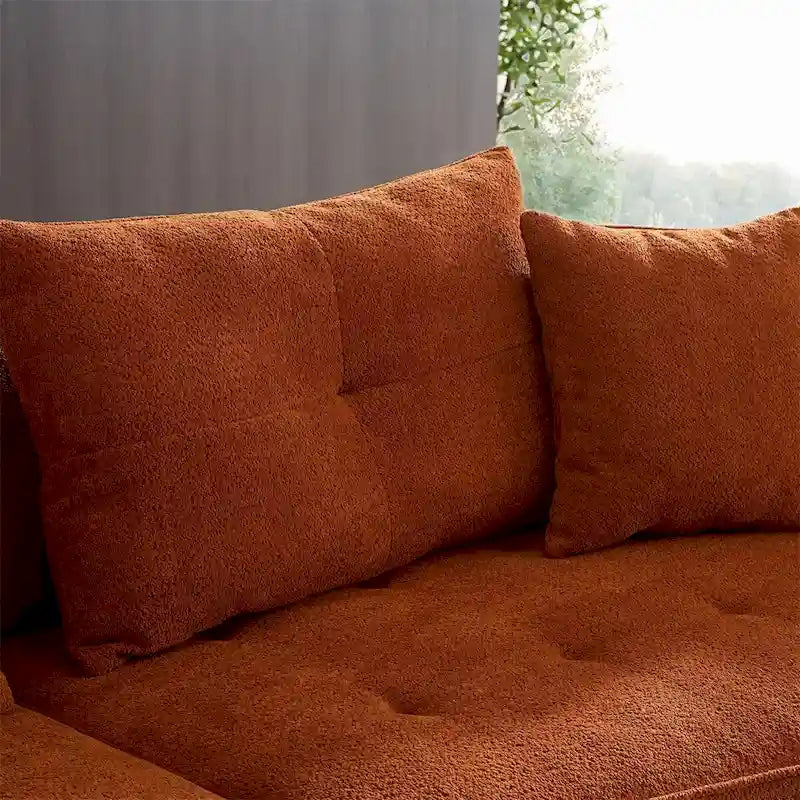 Schnittsofa mit abnehmbaren Kissen, strapazierfähiger Stoff, Massivholzrahmen
