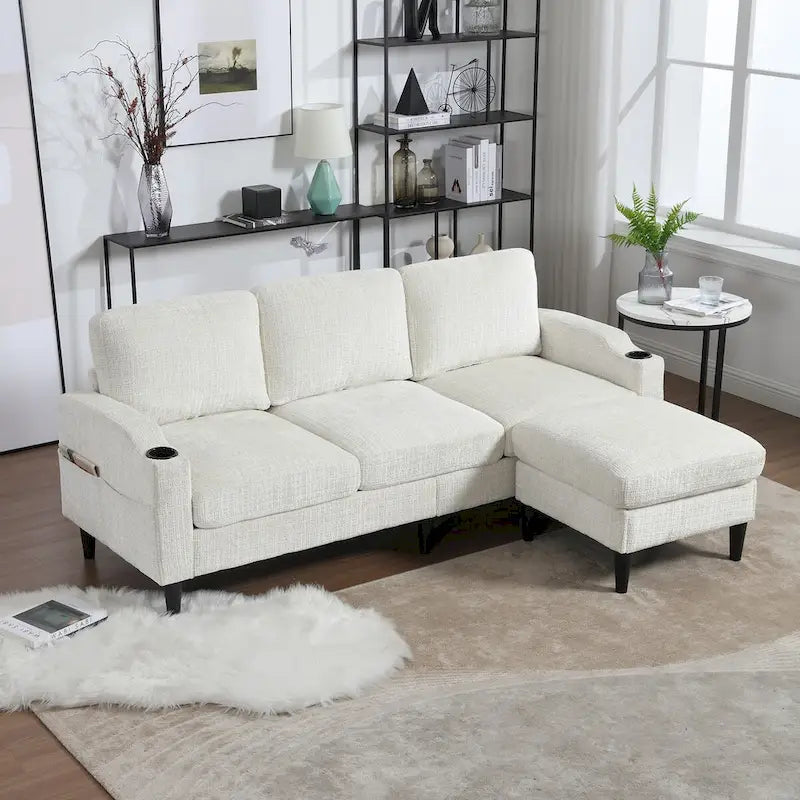 HOMEFUN Aufbewahrungssofa / Gemütliches Ecksofa für das Wohnzimmer