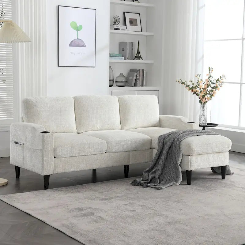 HOMEFUN Aufbewahrungssofa / Gemütliches Ecksofa für das Wohnzimmer