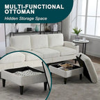 HOMEFUN Aufbewahrungssofa / Gemütliches Ecksofa für das Wohnzimmer