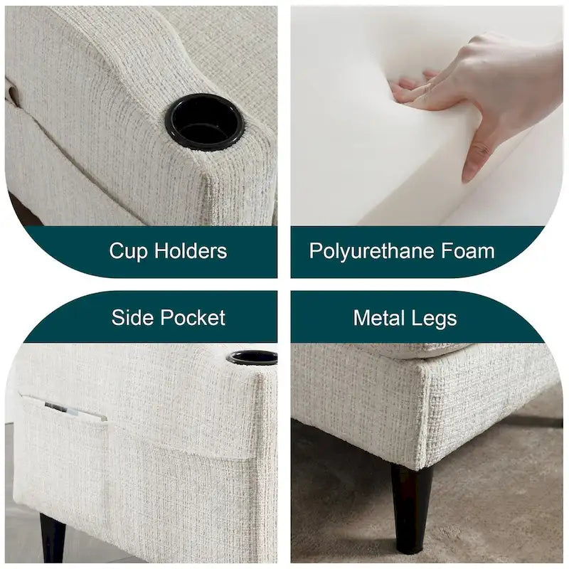 HOMEFUN Aufbewahrungssofa / Gemütliches Ecksofa für das Wohnzimmer