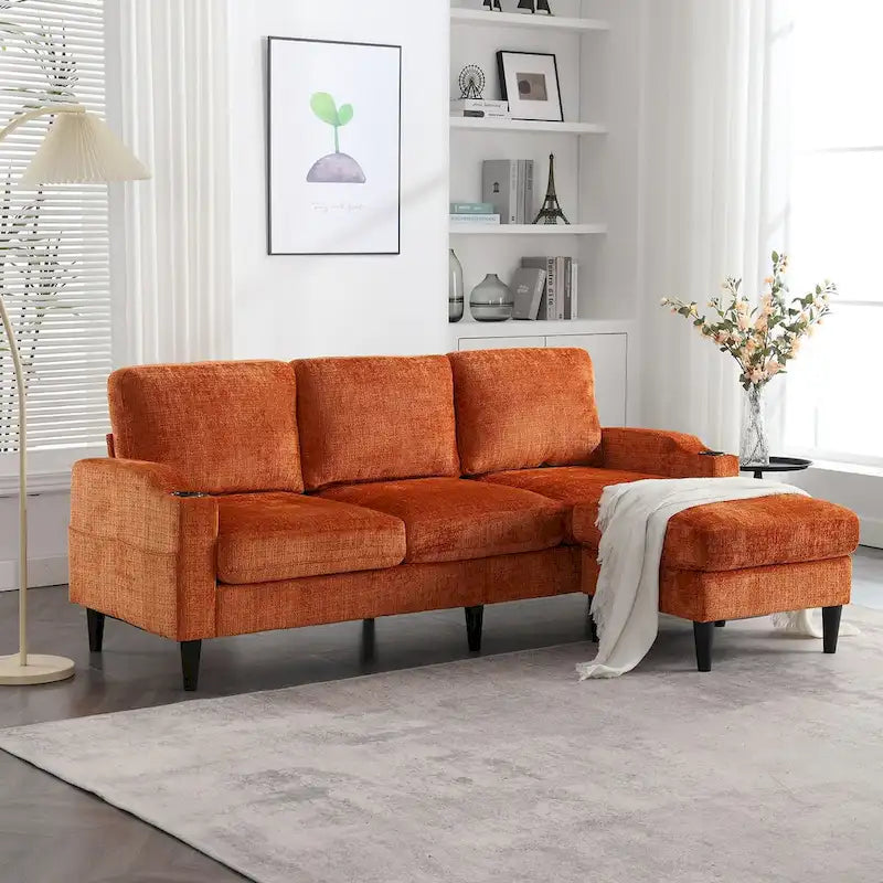 HOMEFUN Aufbewahrungssofa / Gemütliches Ecksofa für das Wohnzimmer