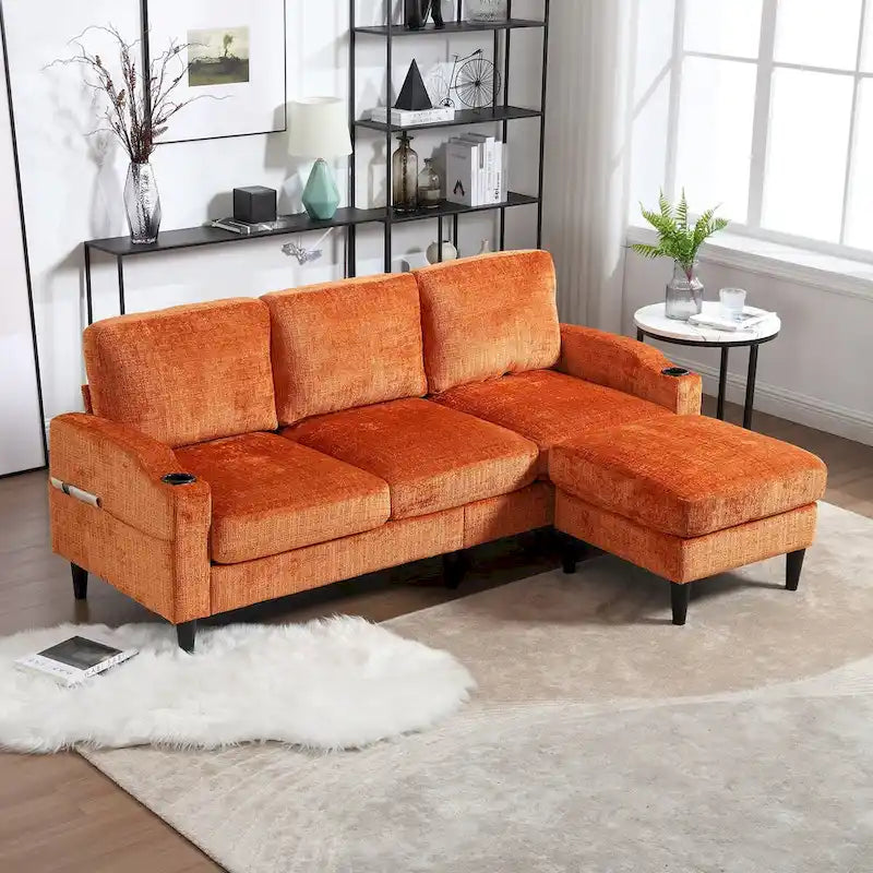 HOMEFUN Aufbewahrungssofa / Gemütliches Ecksofa für das Wohnzimmer