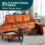 HOMEFUN Aufbewahrungssofa / Gemütliches Ecksofa für das Wohnzimmer