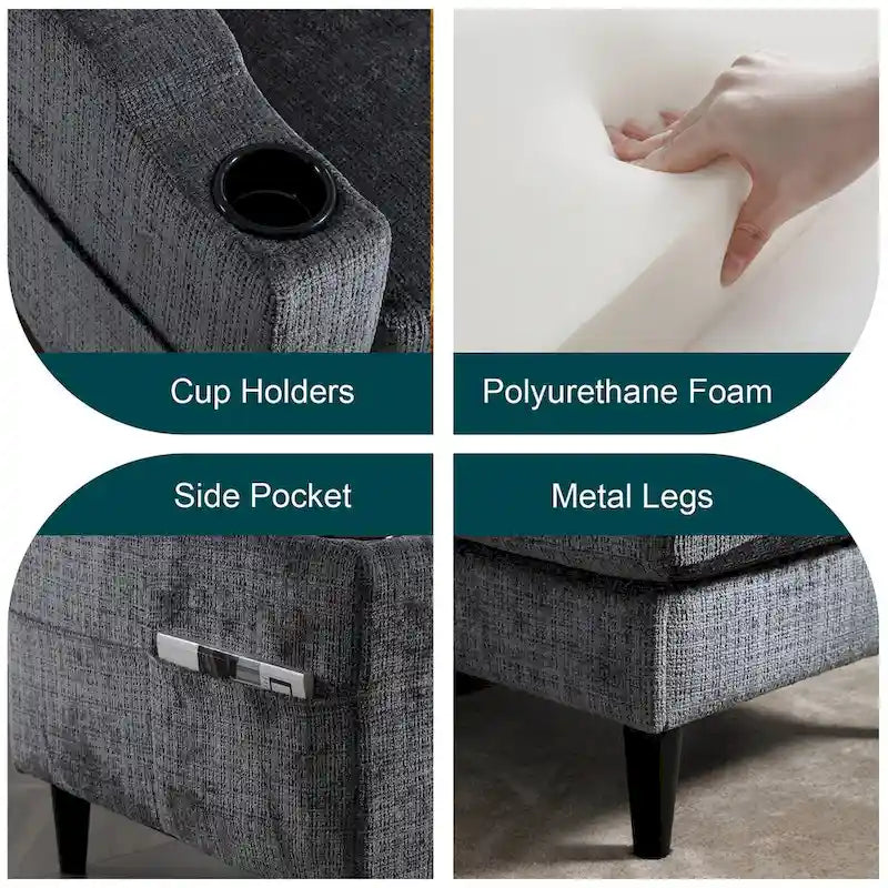 HOMEFUN Aufbewahrungssofa / Gemütliches Ecksofa für das Wohnzimmer