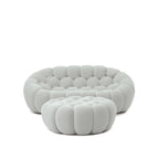 3D Wabenstoff gepolstertes Bubble Sofa Modernes Zweiersofa mit Ottoman