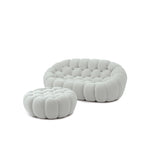 3D Wabenstoff gepolstertes Bubble Sofa Modernes Zweiersofa mit Ottoman