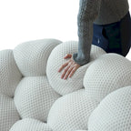 3D Wabenstoff gepolstertes Bubble Sofa Modernes Zweiersofa mit Ottoman