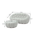3D Wabenstoff gepolstertes Bubble Sofa Modernes Zweiersofa mit Ottoman