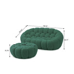 3D Wabenstoff gepolstertes Bubble Sofa Modernes Zweiersofa mit Ottoman
