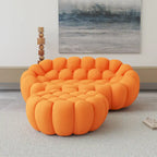 3D Wabenstoff gepolstertes Bubble Sofa Modernes Zweiersofa mit Ottoman