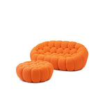 3D Wabenstoff gepolstertes Bubble Sofa Modernes Zweiersofa mit Ottoman
