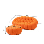 3D Wabenstoff gepolstertes Bubble Sofa Modernes Zweiersofa mit Ottoman