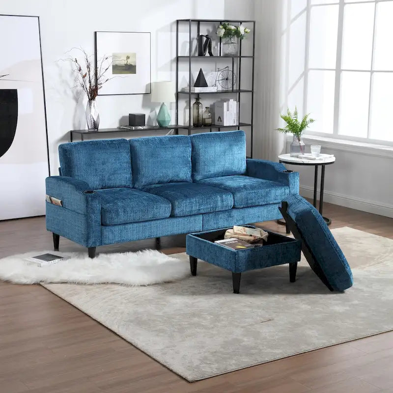 Stauraum-Sofa /Wohnzimmersofa gemütliches Ecksofa für Wohnzimmer Schlafzimmer Apartment