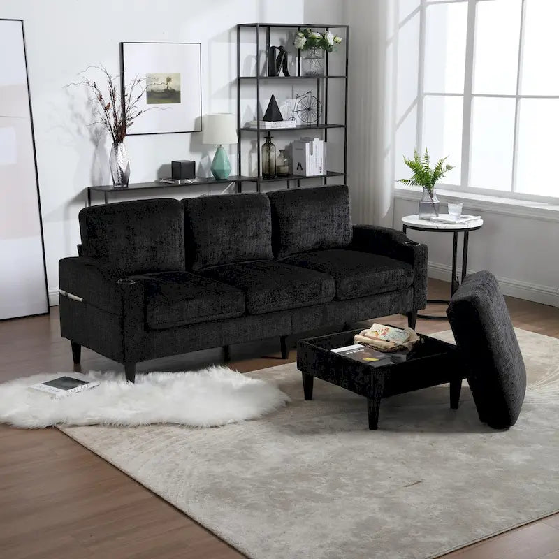 Stauraum-Sofa /Wohnzimmersofa gemütliches Ecksofa für Wohnzimmer Schlafzimmer Apartment
