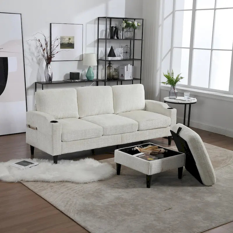 Stauraum-Sofa /Wohnzimmersofa gemütliches Ecksofa für Wohnzimmer Schlafzimmer Apartment