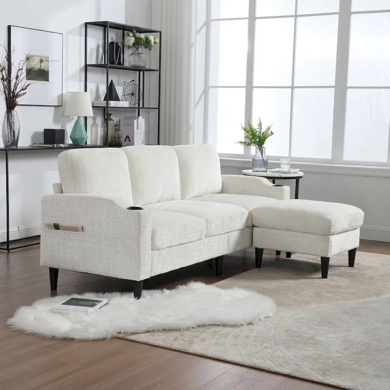 Stauraum-Sofa /Wohnzimmersofa gemütliches Ecksofa für Wohnzimmer Schlafzimmer Apartment