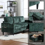 HOMEFUN Chenille gepolstertes L-förmiges Wohnzimmersofa mit Stauraum-Ottomane