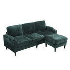 HOMEFUN Chenille gepolstertes L-förmiges Wohnzimmersofa mit Stauraum-Ottomane