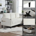 HOMEFUN Chenille gepolstertes L-förmiges Wohnzimmersofa mit Stauraum-Ottomane