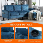 HOMEFUN Chenille gepolstertes L-förmiges Wohnzimmersofa mit Stauraum-Ottomane