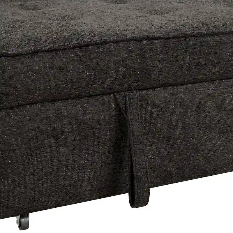 104 Moderne L-förmige 3-Sitzer-Schlafcouch mit Stauraum und 2 Hockern