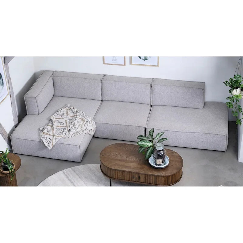 Rye Studio Modulares Chaiselongue-Sofa mit tiefer Sitzfläche, 3-teilig