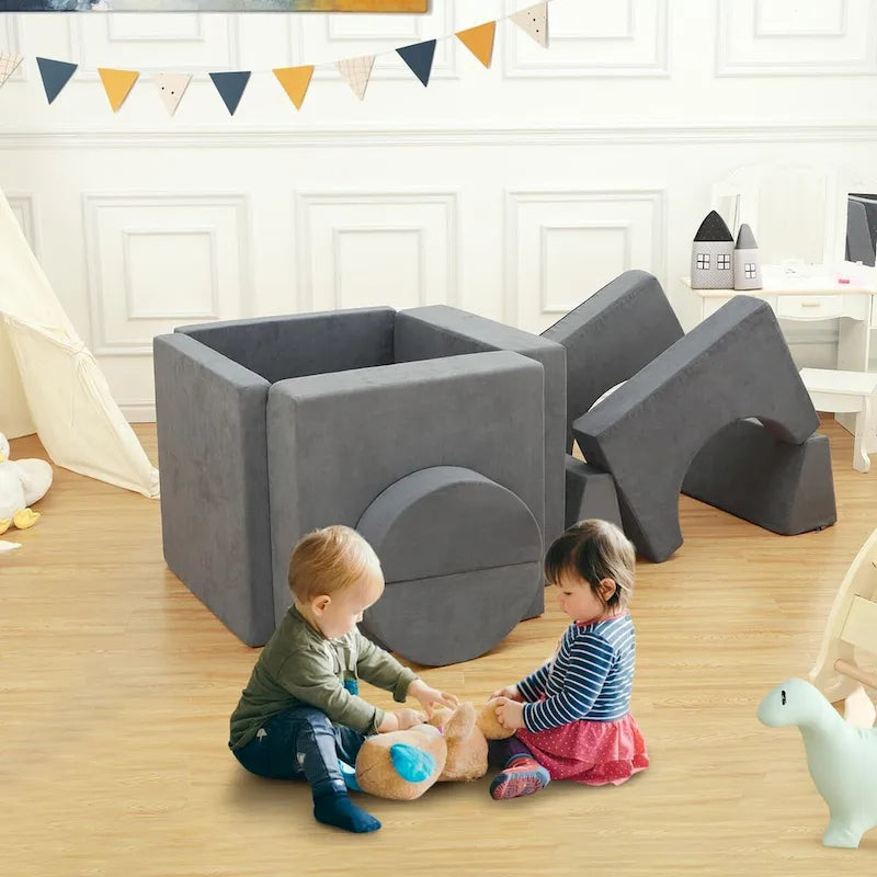 8-teiliges Kinder-Spielsofa, umbaubares Kinderspielzelt, 8-in-1 multifunktionales Sofa